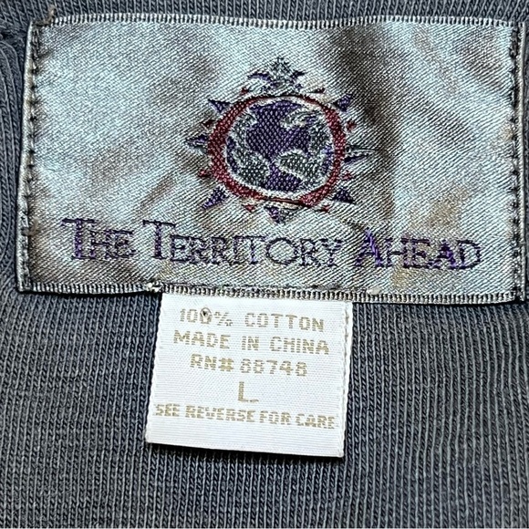 The Territory Ahead Men’s Cotton Double Layered Charcoal Gray Zip Front Vest L - Picture 9 of 11